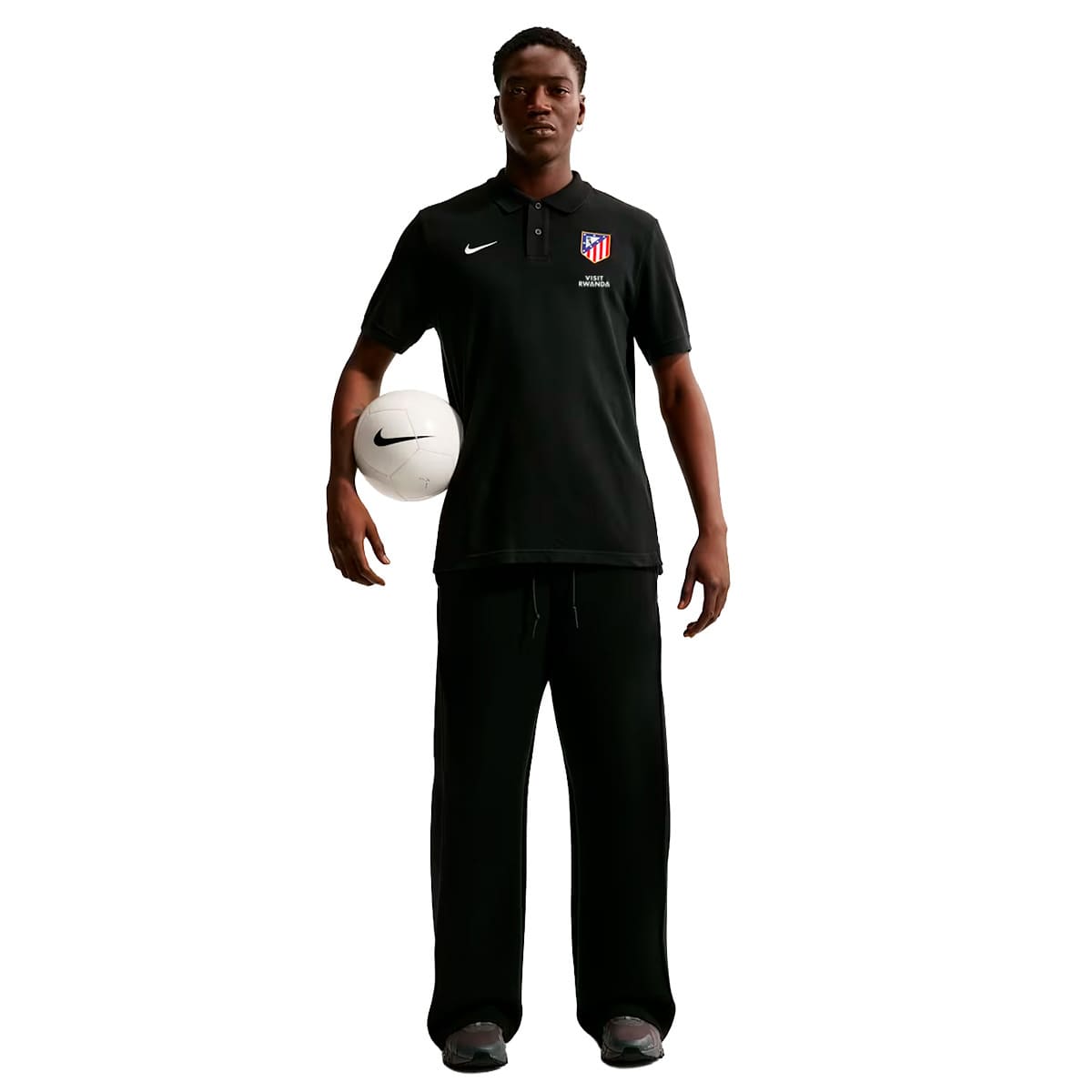 Nike men's black crest polo image number null